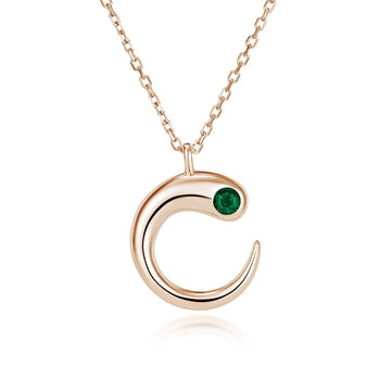 Eclipse Gem Pendant - Green Emerald - Rose Gold