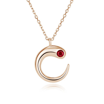 Eclipse Gem Pendant - Red Ruby - Rose Gold