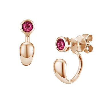 Eclipse Gem Earrings - Pink Sapphire - Rose Gold
