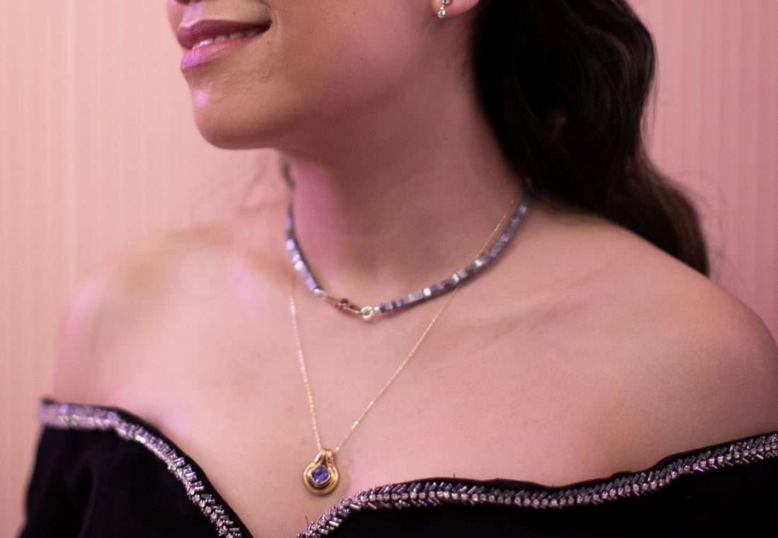 Poize Lock Hematite Necklace