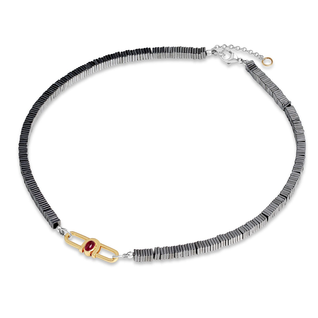 Poize Lock Hematite Necklace