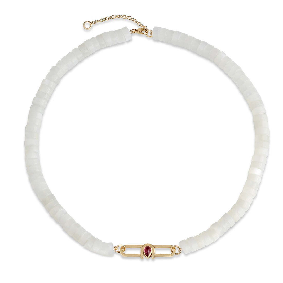Poize Lock Rainbow Moonstone Necklace