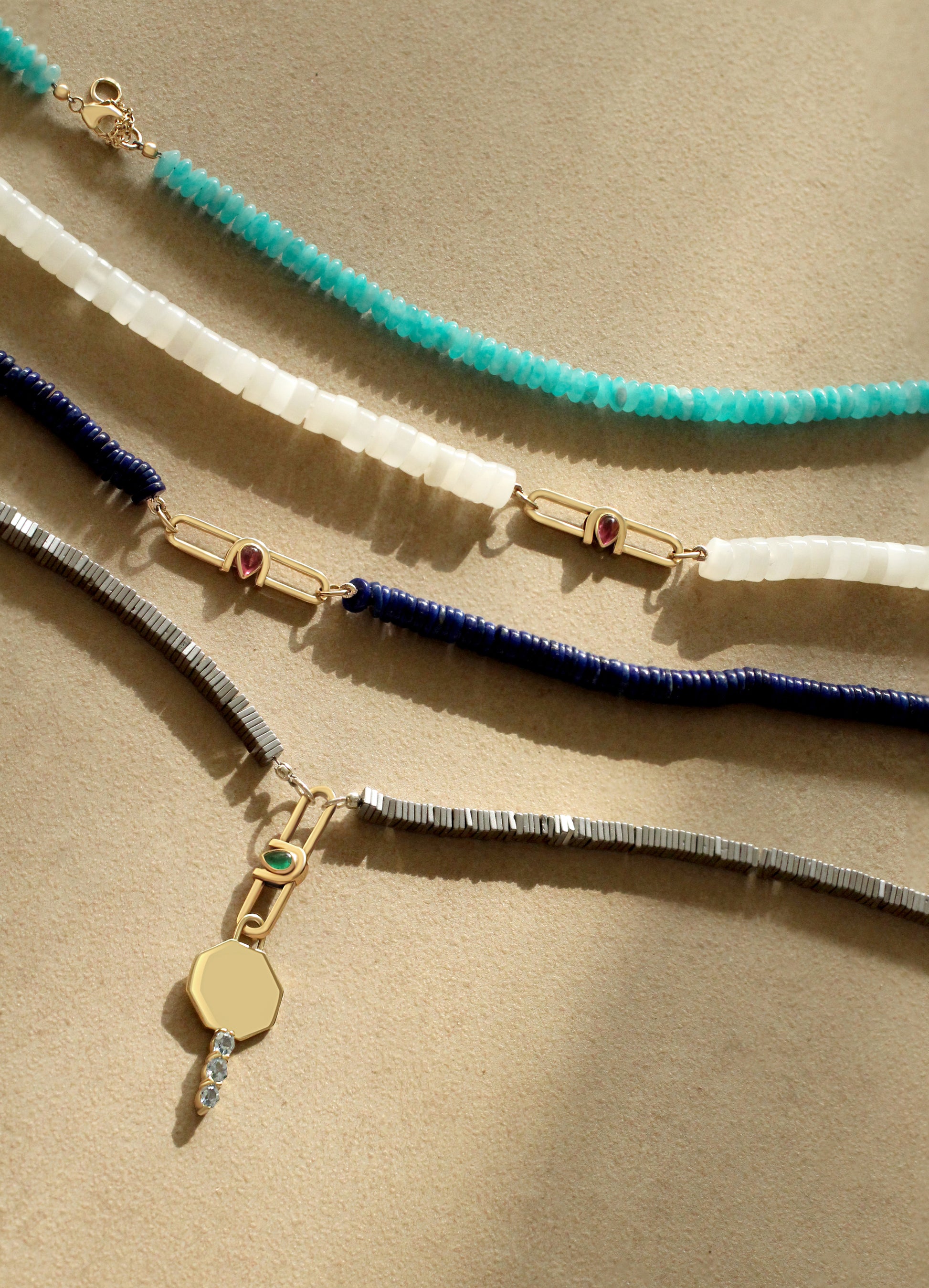 Poize Lock Lapis Lazuli Necklace