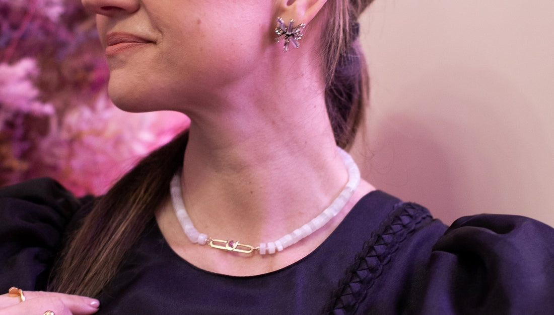 Poize Lock Rainbow Moonstone Necklace