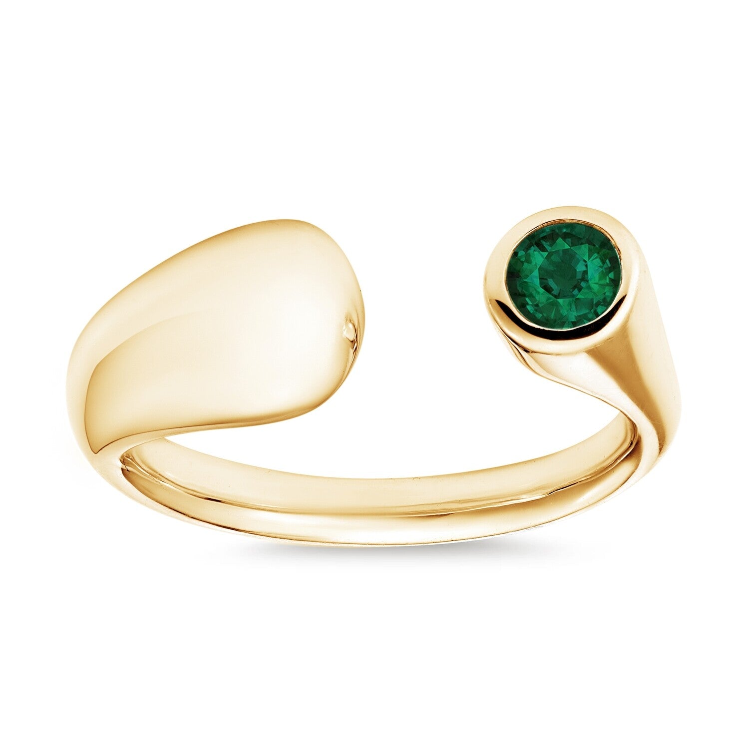 Eclipse Gem Ring - Green Emerald - Yellow Gold