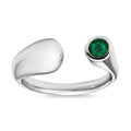 Eclipse Gem Ring - Green Emerald - White Gold
