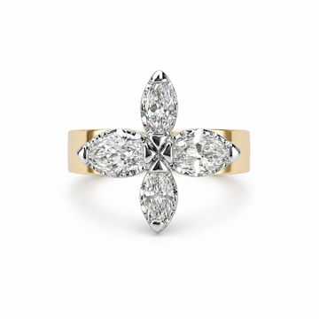 Repair - Client's own 4 Marquise Diamonds Flower Shape Ring L.P