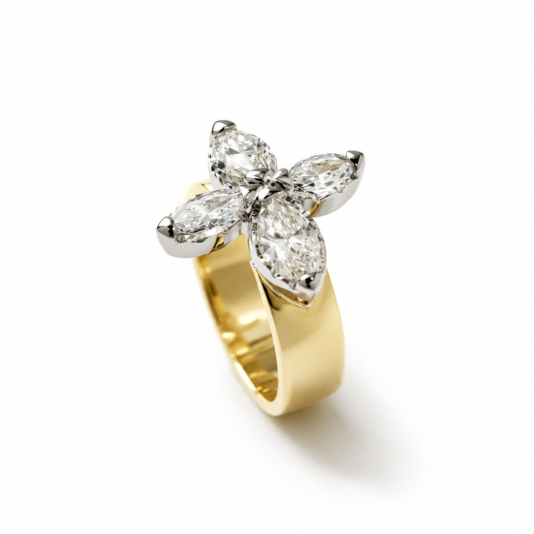 Repair - Replace 1 Missing Marquise Diamond On Client's Flower Ring L.P
