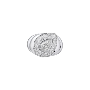 The Blueprint Pavé Diamonds Ring - Pearshape Diamond
