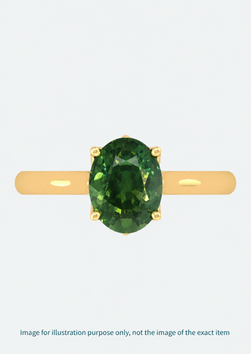 Bespoke Oval Green Sapphire Engagement Ring for Rus W