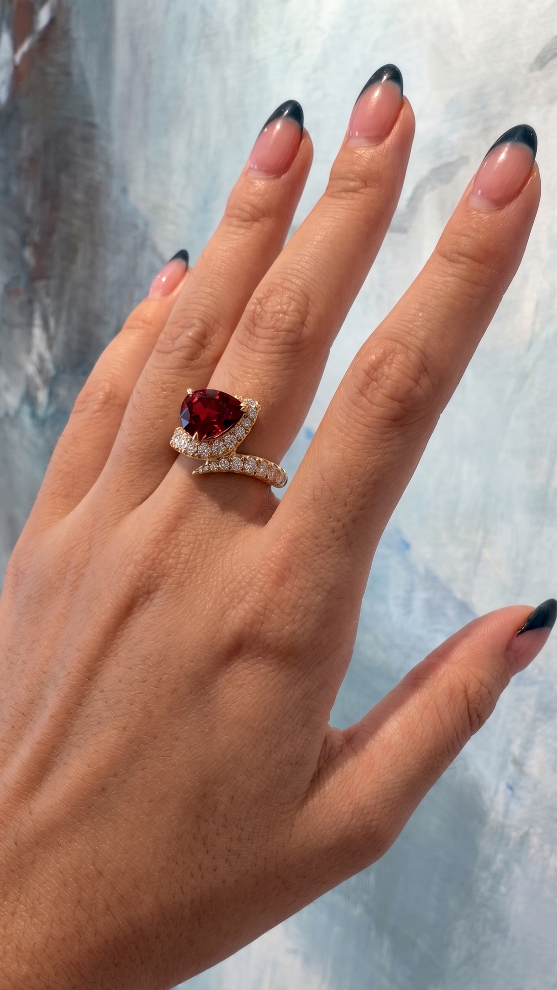 The Shift Pearshape Rubellite Ring